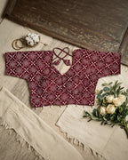 Maroon Bandhani Bloom Blouse
