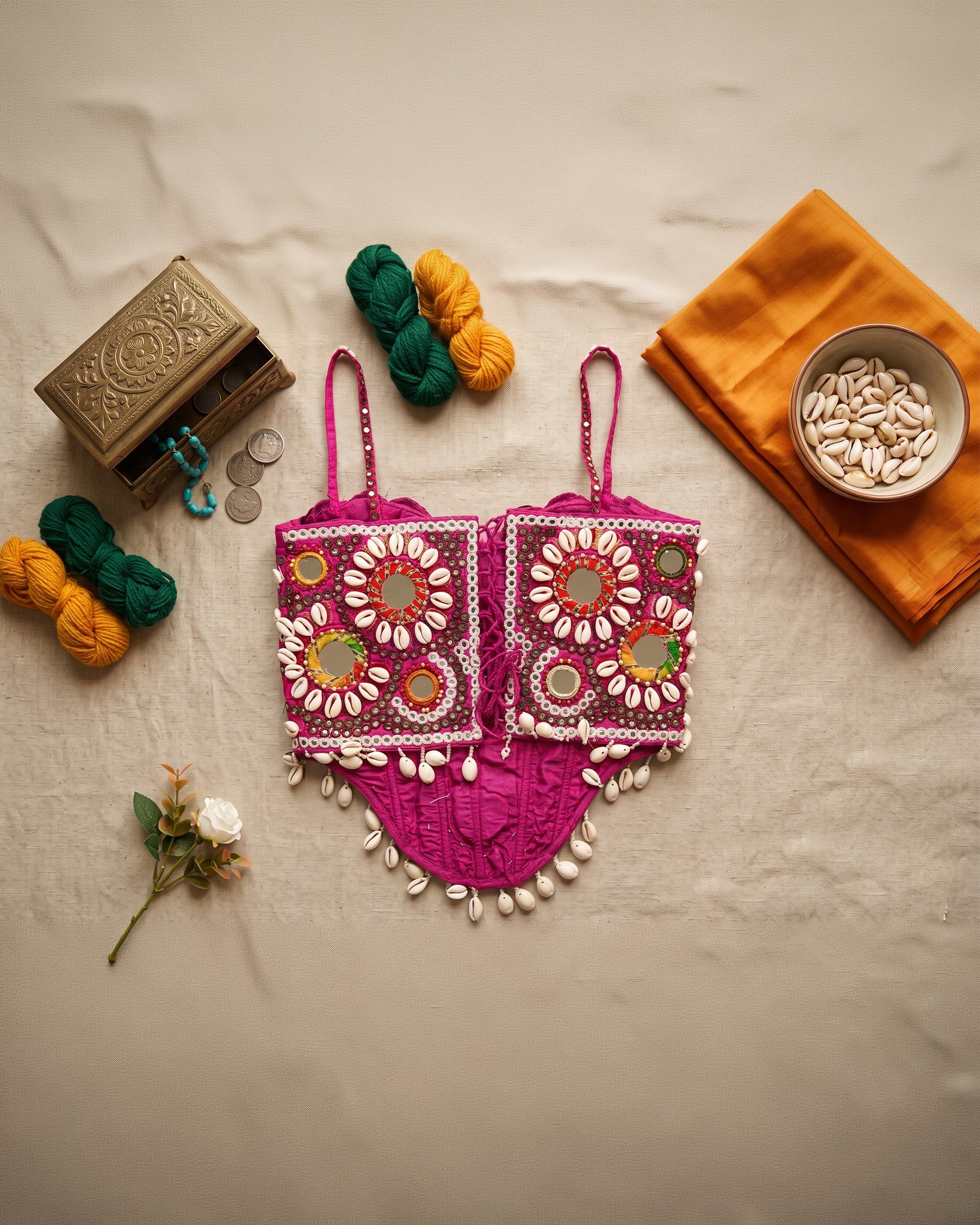 Rani Noor Mirror & Cowrie Heritage Blouse
