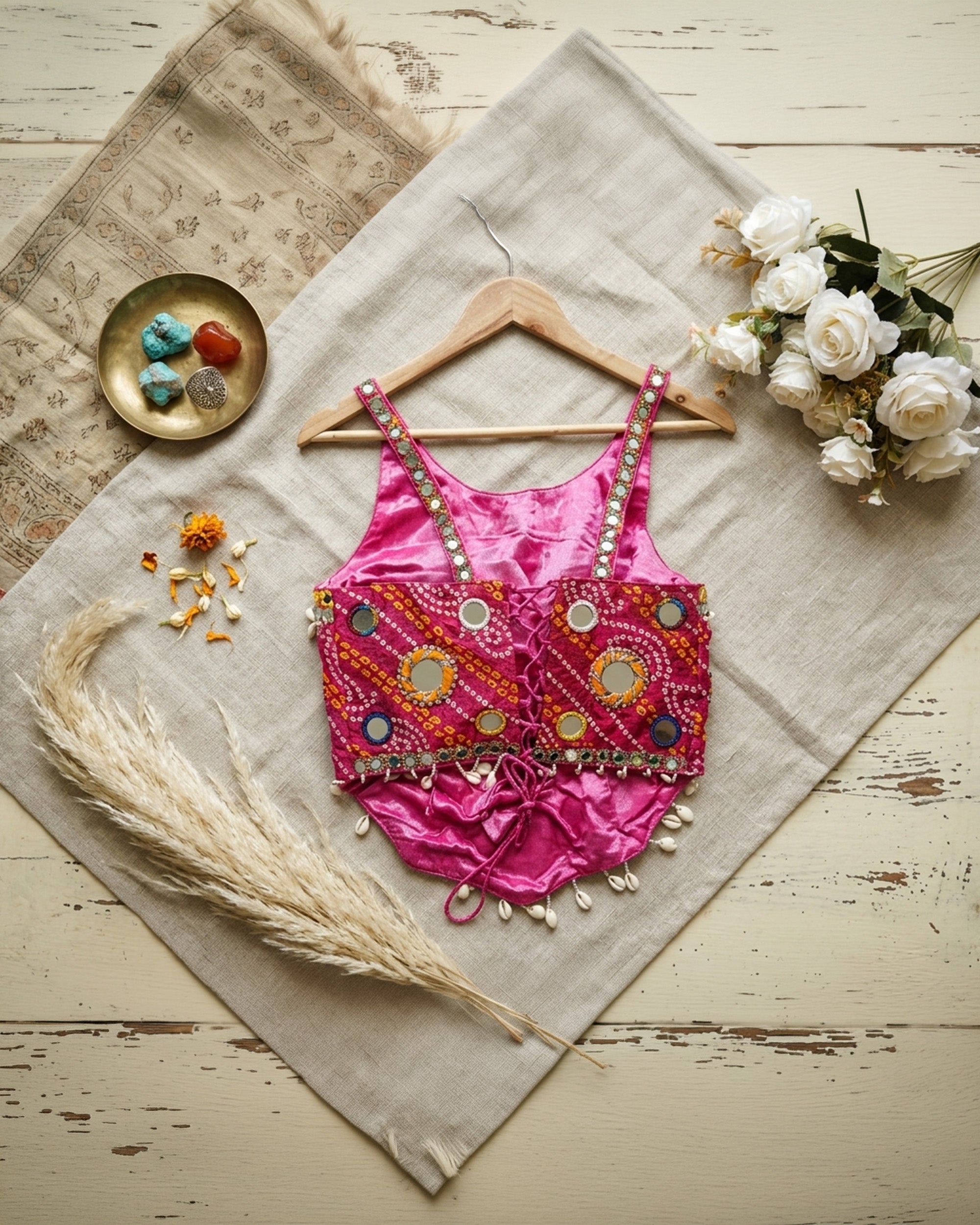 Rangriti Mirror Muse Handcrafted Boho Blouse